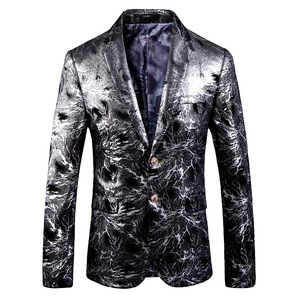 Abito da sposo nero taglie forti stile europeo-americano, modello Gold Tyrant, per banchetti e Natale, ideale per il Black <span class=keywords><strong>Friday</strong></span> - Spedizione internazionale - Product Image 4