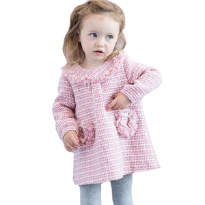 European Style 2025 <strong>Winter</strong> <strong>Girls</strong> Long-sleeves Long Top Kids Wear Elegant Style pink Color Woolen <strong>Coat</strong> Baby <strong>Coats</strong> - Product Image 3