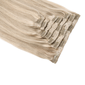 Vente en gros de haute qualité K.swigs 100% Remy cuticules humaines alignées droite P16-22 # couleurs traitement chimique aucun Clip Extensions - Product Image 2