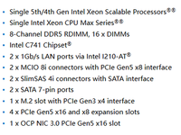 Motherboard Server MS33-CP0 E-ATX dengan Single Intel C741 LGA 4677 (Socket E), Mendukung DDR5