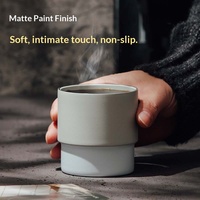Mug à café sans couvercle, tasse à lait, double paroi, acier inoxydable 304, revêtement en céramique, isolation thermique 6 heures, design élégant, empilable
