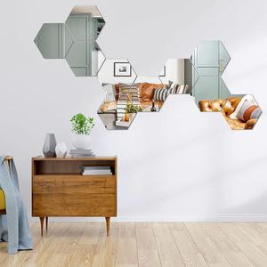 Hot Selling Acrylic Hexagonal <b>Mirror</b> Wall Sticker <b>With</b> Adhesive Backing Wall Decoration <b>Crystal</b> Stereo <b>Mirror</b> Sticker - Product Image 4