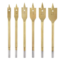 Lot de 6 forets à lame plate en acier au carbone avec tige hexagonale revêtue de titane, 10-25 mm, pour le travail du bois