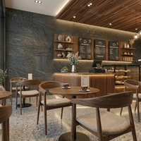 Comptoir de café design complet, décoration de café, armoires en bois, comptoir de réception pour boulangerie-café, bar pour café