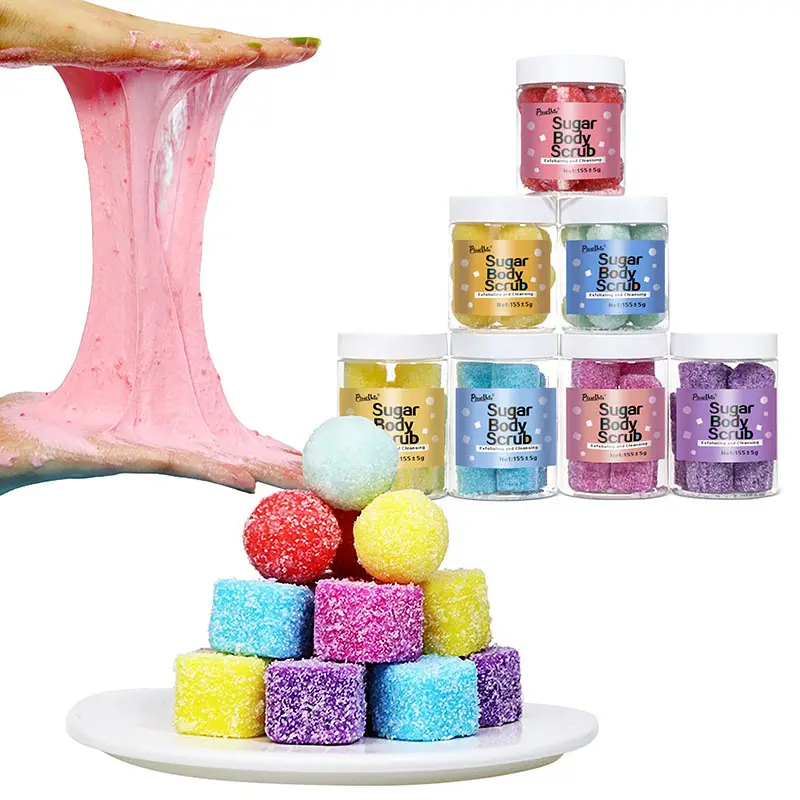 Colourful Vegan Organic Bulk Whipped All Naturl Candy Vegan Sugar Body Scrub Balls