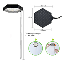 Liweida USB 6-Watt Hexagonal Dimmer LED Luz de cultivo de interior Rojo Blanco Espectro completo Maceta Lámpara de planta IP44 3/9/12H Temporizador para