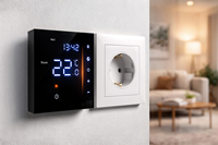Termostato Inteligente LED de Pared AC601 para Calefacción por Suelo Radiante con Programación Semanal y Conectividad WiFi