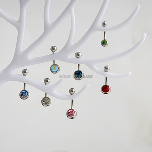 Mejor Venta de acero inoxidable 316L externamente roscado Piercing joyería ombligo anillo del vientre - Product Image 3