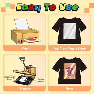 Thăng hoa khoảng trống lật vải sequin đỏ (2 bộ, vải lật sequin + giấy thăng hoa + màng dính sắt) - Product Image 2