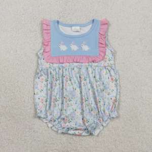 Combinaison sans manches pour bébé garçon, motif écossais bleu, vente en gros, SR3554 RTS - Product Image 5