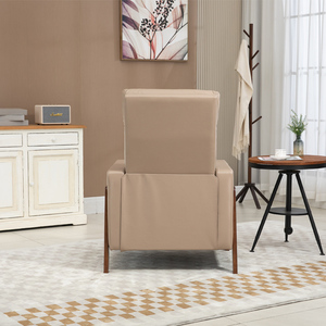 Fauteuil moderne confortable pour personnes âgées avec revêtement en cuir PU et fonction inclinable, pieds en bois, mobilier de maison - Product Image 5