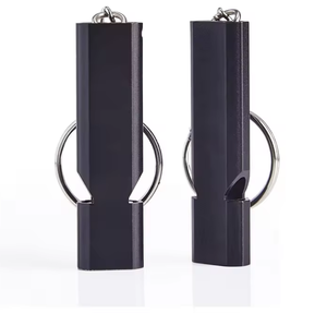 Sifflet d'arbitre pour sports de plein air, sifflet de survie à double tube, haute fréquence, en alliage d'aluminium, pour situations d'urgence, camping, randonnée, scoutisme - Product Image 1