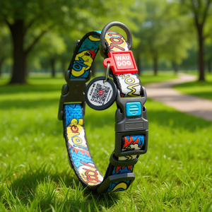 Collier pour chien Waudog en nylon réglable avec motif de dessin animé, boucle de sécurité, pour petits chiens, toutes saisons, style moderne - Product Image 2