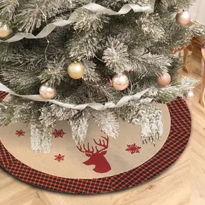 Custom Kerstboom Rok Quilten Pluche Nepbont Gebreide Sublimatie Blanco Reus Breien Onder De Luxe Gevulde Groothandel