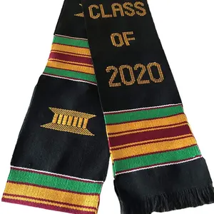 Banda personalizada para graduación, estola de tela Kente tejida a mano Premium, clase 2022