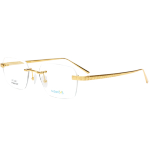 Gafas Superovo de Lujo Unisex con Montura Grande Dorada de 18K, Ligeras, sin Aro, Estilo Casual y de Negocios, con <span class=keywords><strong>Lentes</strong></span> Graduables - Product Image 2