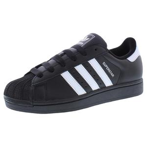 Scarpe Adidas Superstar II in Pelle da Donna, Colore Nero, Stile Basket, Dettagli Bianchi - Product Image 1
