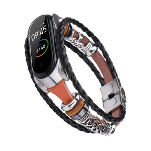 Cinturino in Pelle alla Moda con Perline per Smartwatch Xiaomi <span class=keywords><strong>Mi</strong></span> <span class=keywords><strong>Band</strong></span> 10 8 9 6 <span class=keywords><strong>5</strong></span> - Product Image 5