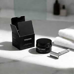 Envase de Vidrio de Lujo de Alta Calidad de 20ml/30ml/50ml/100ml Negro Dorado Mate para Crema Facial y Contorno de Ojos, Suero para el Cuidado de la Piel, con Tapa Plateada y Serigrafía - Product Image 5