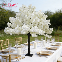 Dekorasi Meja Pesta Pernikahan 1,5m, Bunga Sutra Buatan, Centerpiece, Pohon Sakura Putih Buatan, Pohon Bunga Sakura Palsu