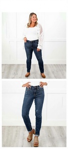 Pantalones Vaqueros Formales de Pierna Ancha y Corte Ajustado para <span class=keywords><strong>Mujer</strong></span>, Estilo Europeo y Americano, Elásticos, Impermeables, de Mezclilla Tejida - Product Image 6