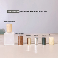 Flacon roll-on carré plat en verre dépoli transparent de 10 ml, avec bille en acier, pour parfum, huiles essentielles DIY, recharges personnalisées