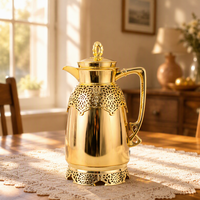 Thermos de luxe bohème en argent et or Dallah, pot à café et à thé avec isolation thermique de 12 à 24 heures, respectueux de l'environnement