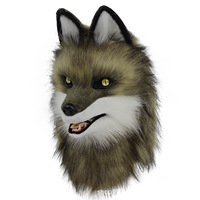 Masque de renard en peluche PP personnalisable, couvre-visage intégral, tête d'animal en fourrure, accessoire de cosplay pour tête entière, portable