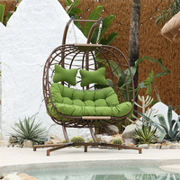 Chaise suspendue en rotin pour adultes, simple ou double, pour jardin, patio, meubles d'extérieur
