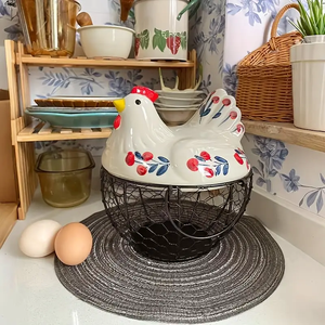 Panier à œufs <span class=keywords><strong>en</strong></span> <span class=keywords><strong>céramique</strong></span> <span class=keywords><strong>en</strong></span> forme <span class=keywords><strong>de</strong></span> poule, panier <span class=keywords><strong>de</strong></span> rangement pour <span class=keywords><strong>fruits</strong></span>, panier <span class=keywords><strong>de</strong></span> rangement pour œufs durable, vente chaude - Product Image 2