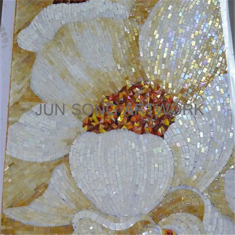 JS MFL-BF03-D декоративная Цветочная мозаика, настенная плитка для столовой, стеклянная мозаичная плитка ручной работы