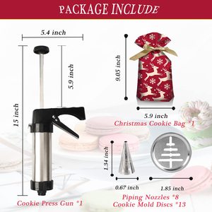 Hot Sale Stainless Steel Cookie Gun <strong>Kit</strong> with 13 Discs and 8 Icing Tips Cookie Press Gun for DIY <strong>Biscuit</strong> Maker and <strong>Decoration</strong> - Product Image 3