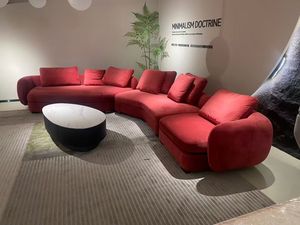 Canapé minimaliste en tissu haut de gamme en forme de L, grand et confortable, idéal pour salon de villa - Offre spéciale - Product Image 6