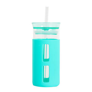 Simple Modern <b>Glass</b> <b>Straw</b> <b>Cup</b> <b>With</b> Lid Pink 500Ml Portable Drinkware For Daily Use - Product Image 3