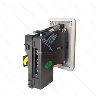 Accepteur de pièces HS633 en plastique argenté avec panneau LED, validation de 3 devises et voyant lumineux pour centres de jeux d'arcade