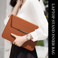 Housse de protection pour ordinateur portable en cuir PU moderne, ultra-fine, imperméable, avec poignée enveloppe, fermeture à rabat, 13, 14, 15 pouces