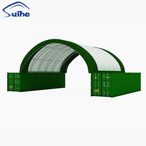 Solution <span class=keywords><strong>de</strong></span> protection en matériaux résistants aux intempéries, abri en arche pour conteneur à double treillis <span class=keywords><strong>de</strong></span> 40 pieds <span class=keywords><strong>de</strong></span> portée étendue - Product Image 1