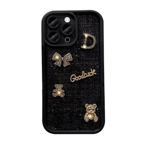 ฟรีตัวอย่างผ้ารูปโบว์หมีการตกแต่งที่โชคดีเคสโทรศัพท์มือถือน่ารักแบบเกาหลีสำหรับ iPhone 16 15 14 13 12 11 PRO MAX - Product Image 1