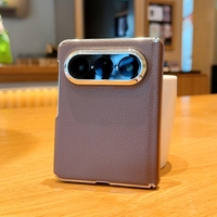 Étui magnétique pour iPhone DUO, étui de protection pliable pour iPhone, coque rigide en cuir PU, bordure électro-plaquée à double axe