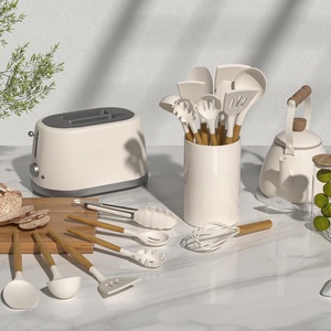 Accessoires de cuisine Outils de cuisine Ustensiles de cuisine en silicone de qualité alimentaire avec manche en bois - Product Image 3