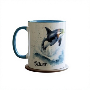 Mug à café en céramique avec logo imprimé personnalisé - Cadeau d'entreprise promotionnel pour les événements, les conférences, les salons professionnels avec emballage en boîte cadeau - Product Image 1