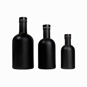 Vacío 100mL 375ml 500ml 750ml 1000ml Gin Aceite de oliva Vodka Whisky Botella de vino con tapa negra mate - Product Image 2