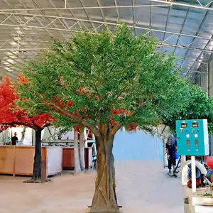 Guangzhou Indah Dekoratif Besar Palsu Hijau Tanaman Pohon Buatan