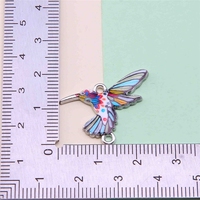 Breloques oiseau émail liens coloré imprimé colibri connecteur breloque en vrac volant Animal lien pour la fabrication de bijoux à bricoler soi-même artisanat