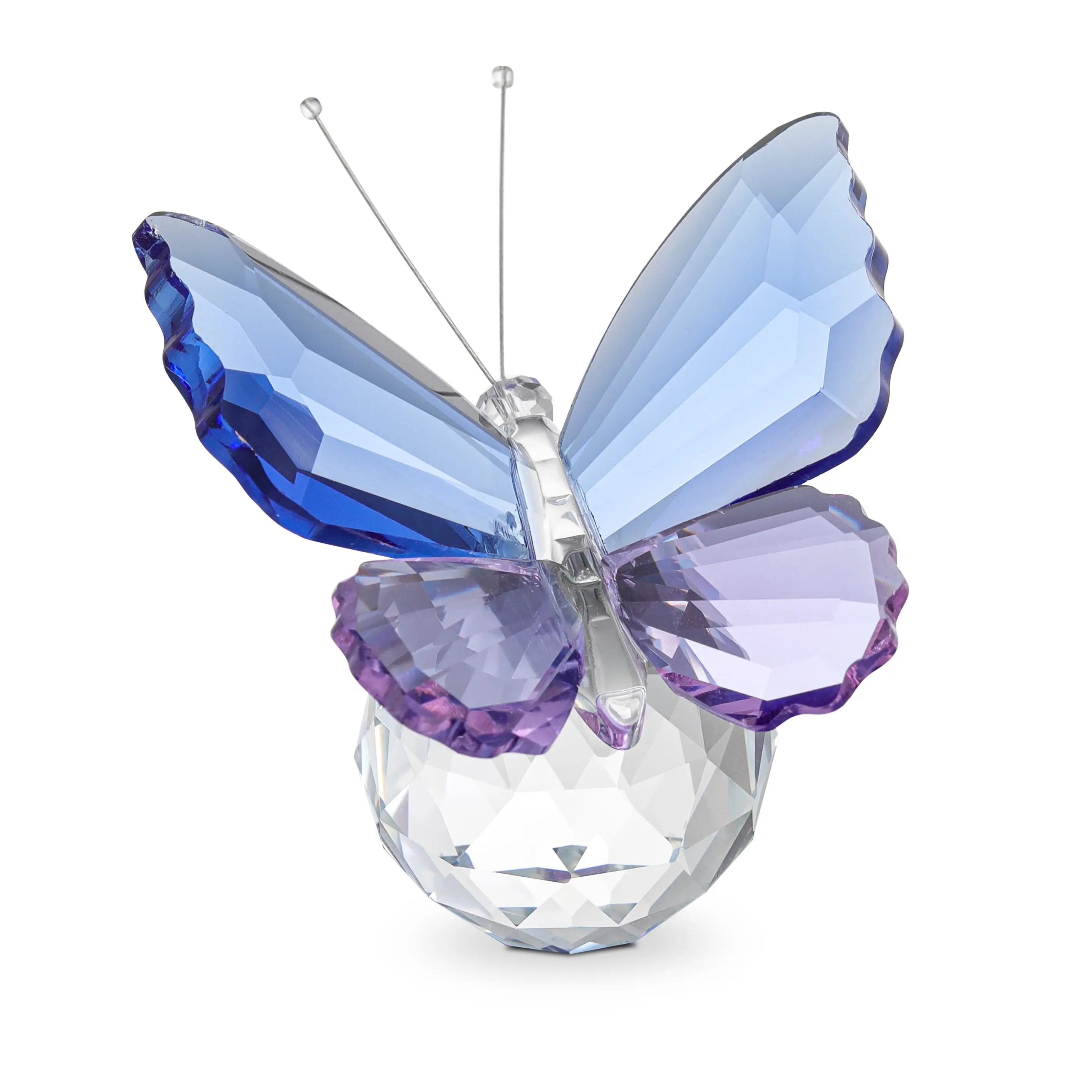 Figura de mariposa voladora de cristal con bola de cristal, figura de colección, ornamento de cristal cortado, estatua de Animal coleccionable