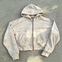 Sweat à capuche zippé de haute qualité, effet délavé soleil, personnalisable avec impression DTG, fabriqué en Chine pour les marques