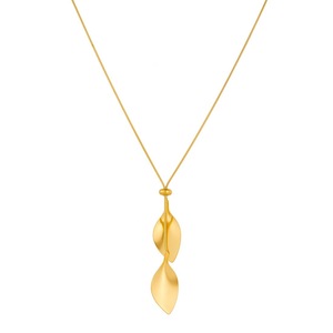 Leaf Pendant Necklace Gold Snake Chain Daily Wear Elegant Design Fine Jewelry - Product Image 5