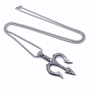 Collar de moda unisex con colgante de tridente de Neptuno de acero inoxidable estilo chino yunnique 2160154 - Product Image 1