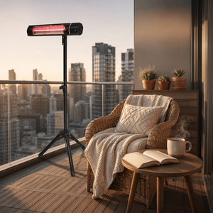 Chauffage infrarouge rapide et puissant avec trépied réglable en hauteur et grille de sécurité intégrée pour chauffage extérieur - Product Image 3