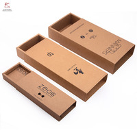 Vente en gros Boîte en papier kraft biodégradable pour homme Tiroir à cravate Boîte d'emballage d'expédition pliable avec logo